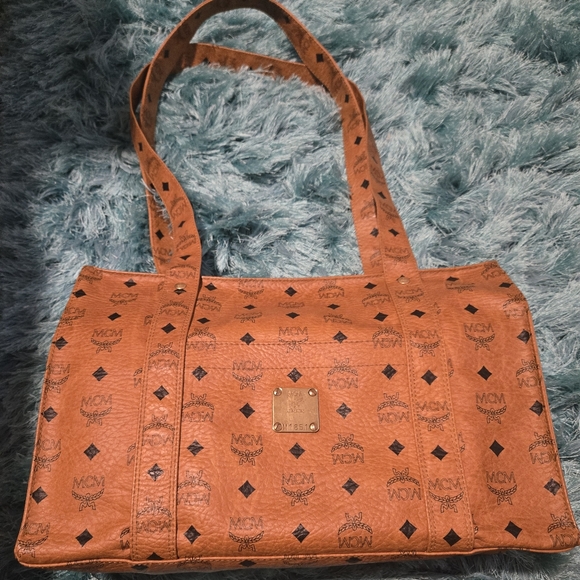 MCM Orange Shoulder Tote Bag